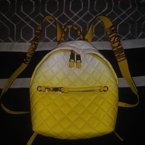 Moschino Quilted Leather Yellow Ombre Backpack